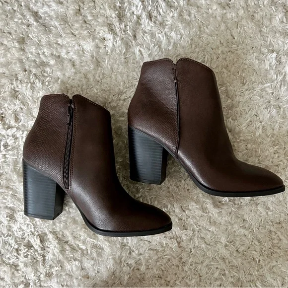 Sun + Stone Dark Brown Ankle Booties - Picture 1 of 7